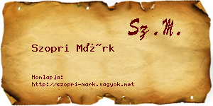 Szopri Márk névjegykártya