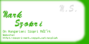 mark szopri business card